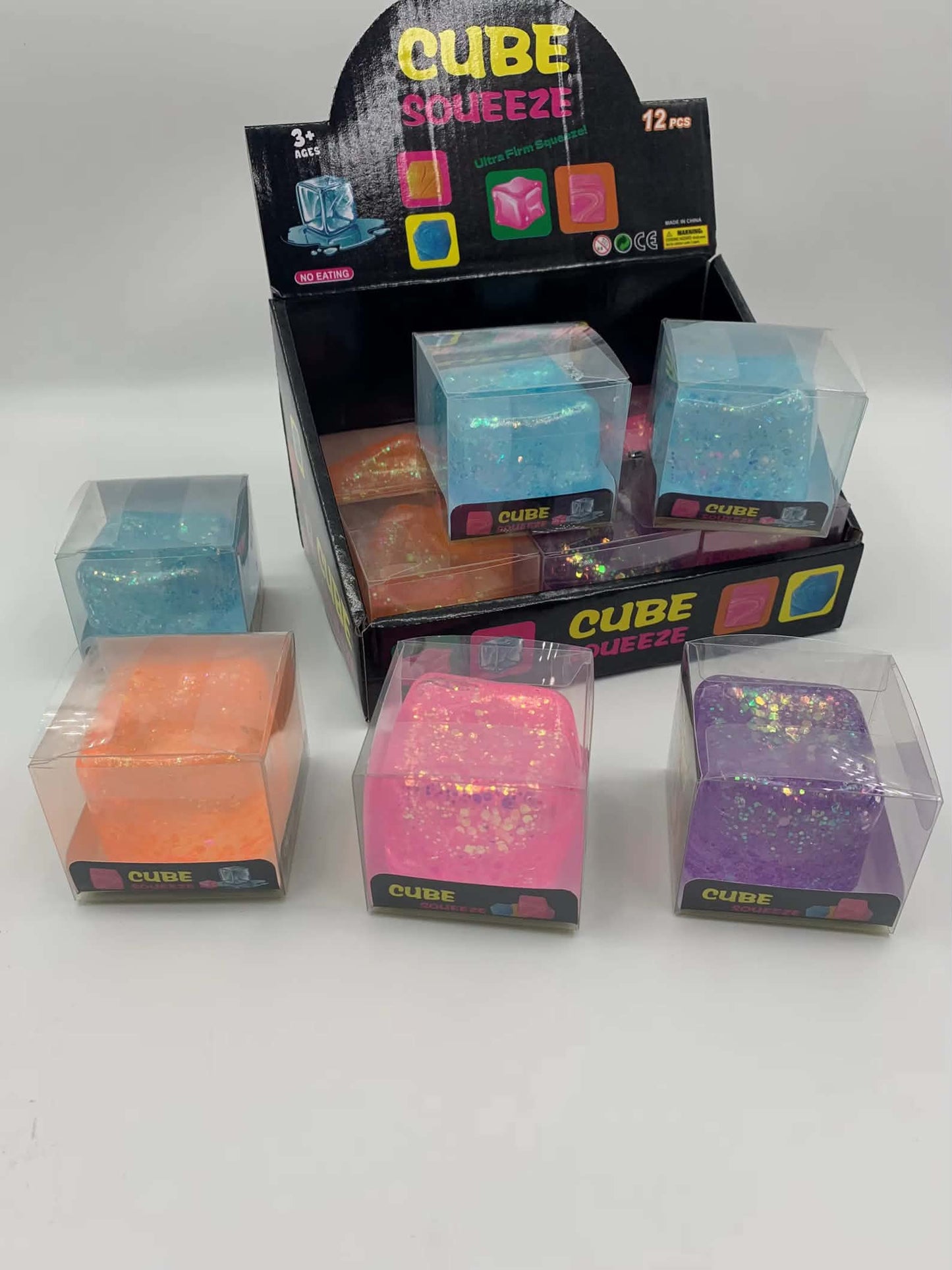 Glitter Cube Squishy Fidget Toy