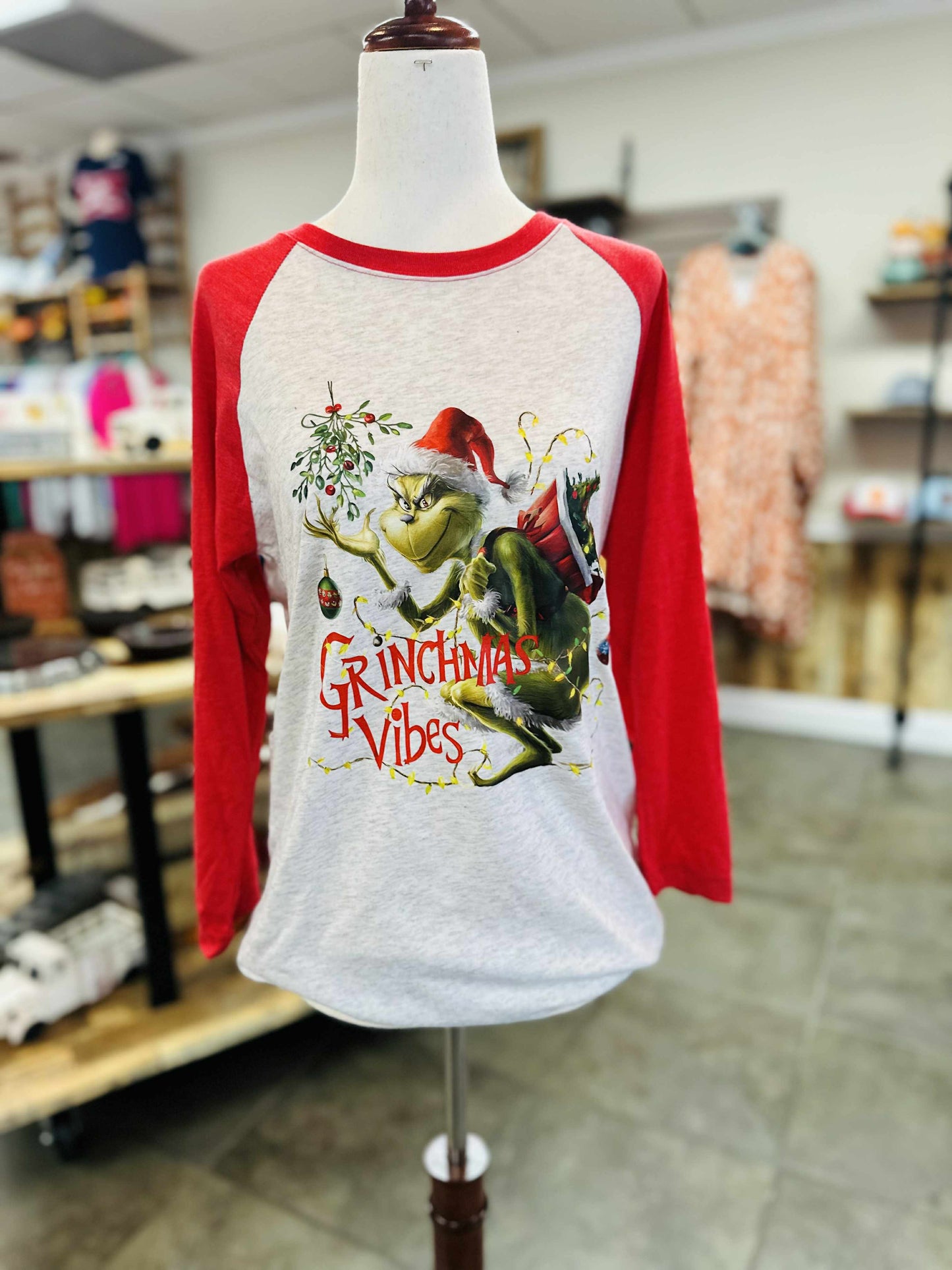 Grinchmas Vibes 3/4 Tshirt