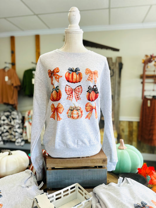 Pumpkins Croquette Bow Sweatshirt