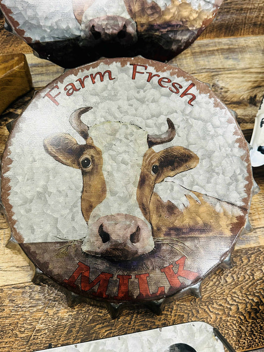 Farm Fresh Bottle Cap Sign