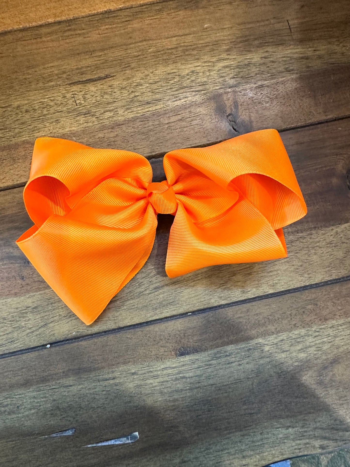 Girls 8in Orange Hair Bow