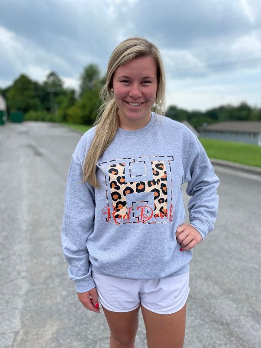 Ash Grey Leopard H  Sweatshirt 2XL