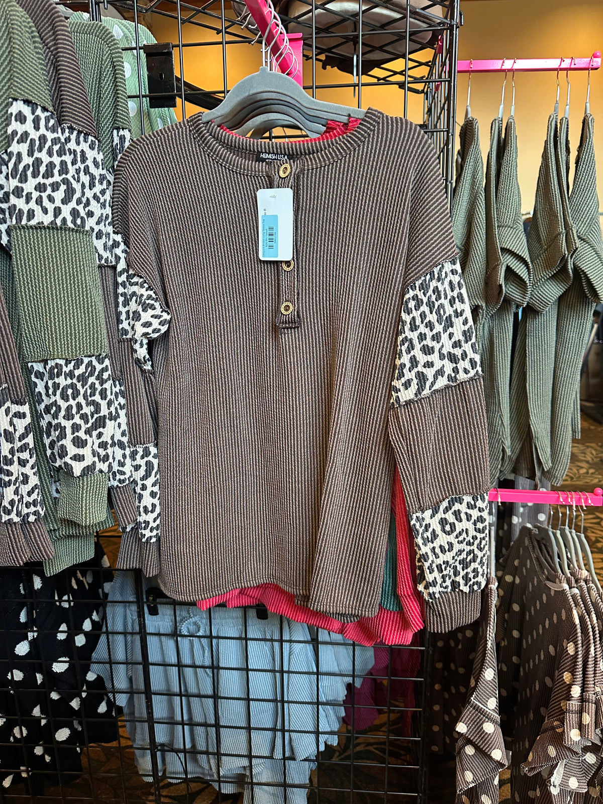 Leopard Brown Long Sleeve Top