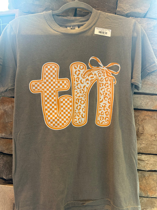 Grey TN Check/ Bow Tshirt