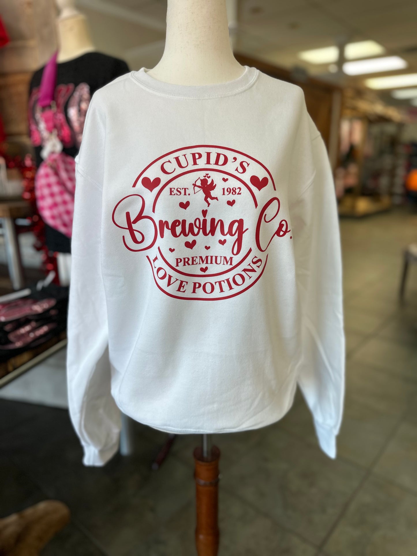 Cupids Brewing White Sweatshirt