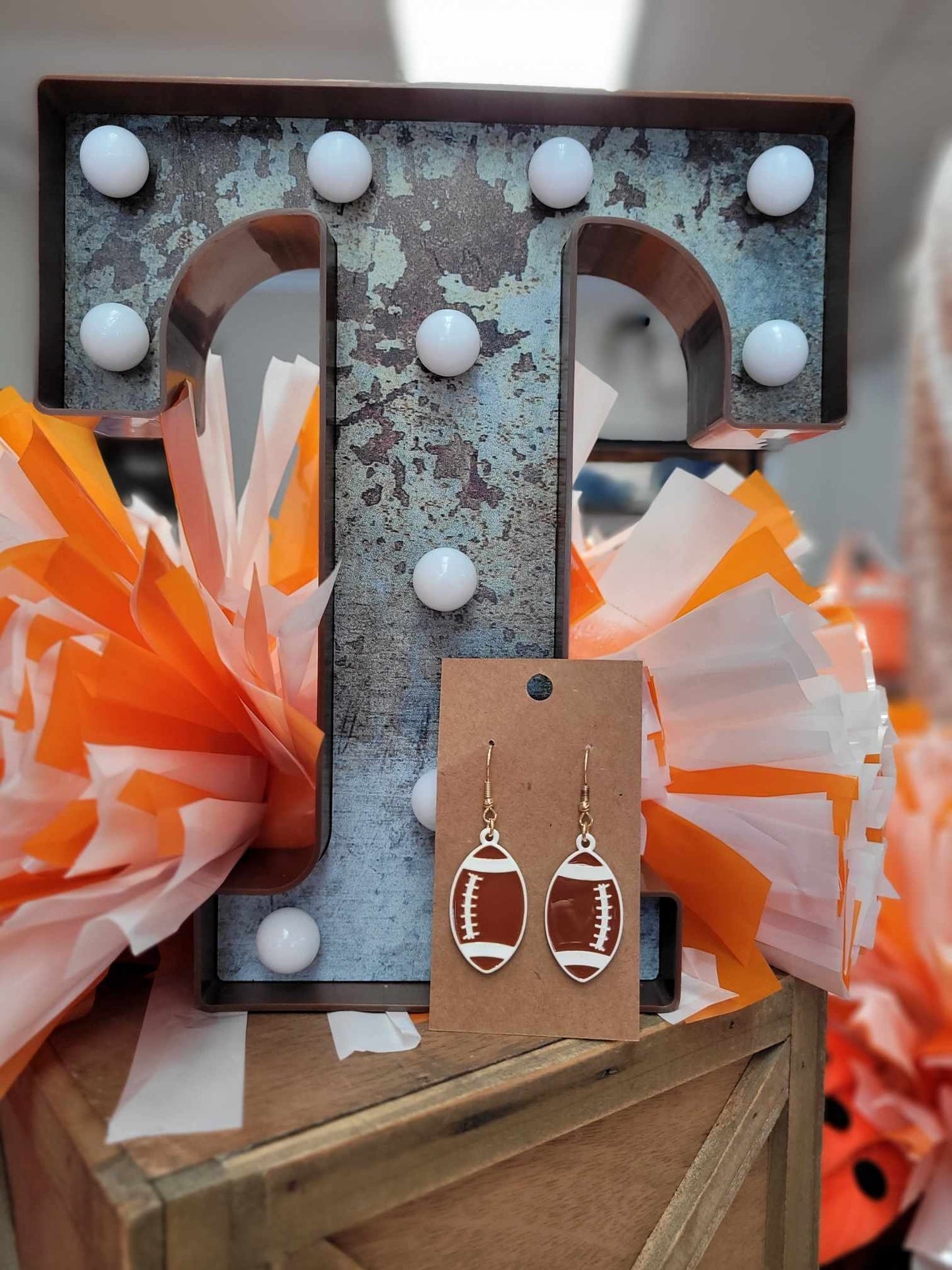 Field Day Football Earrings