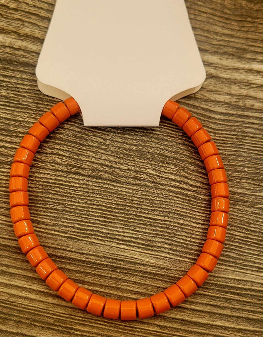 Orange Enamel Tile Bracelet