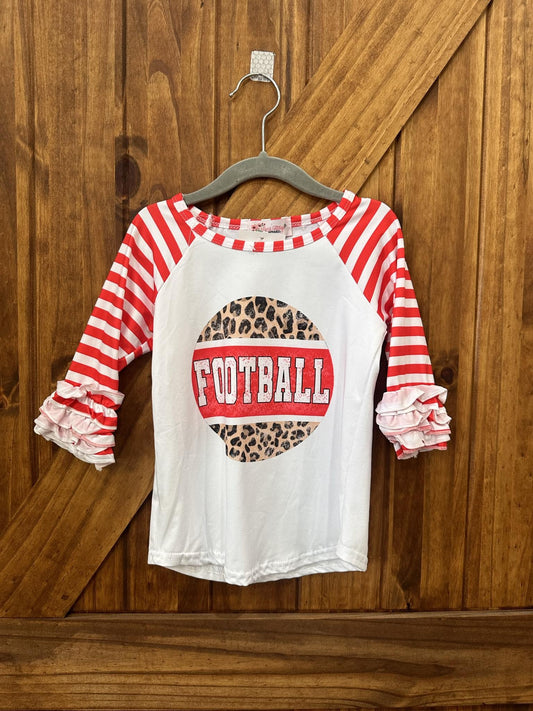 Girls Football Raglans (2 colors) Red