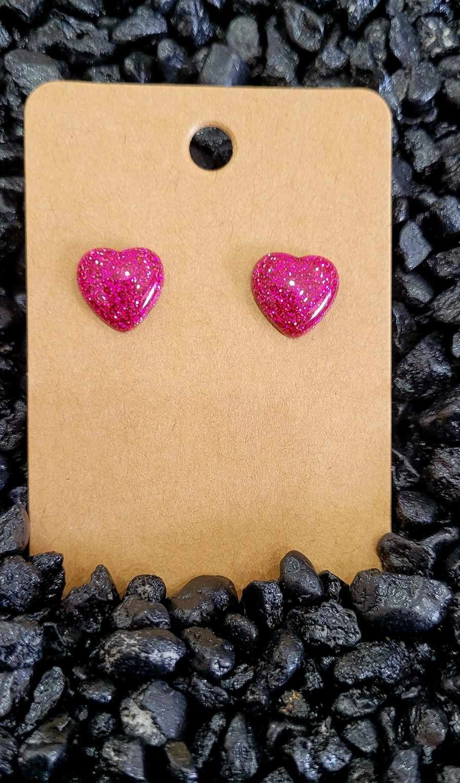 Glitter Heart Studs(Bigger 24')
