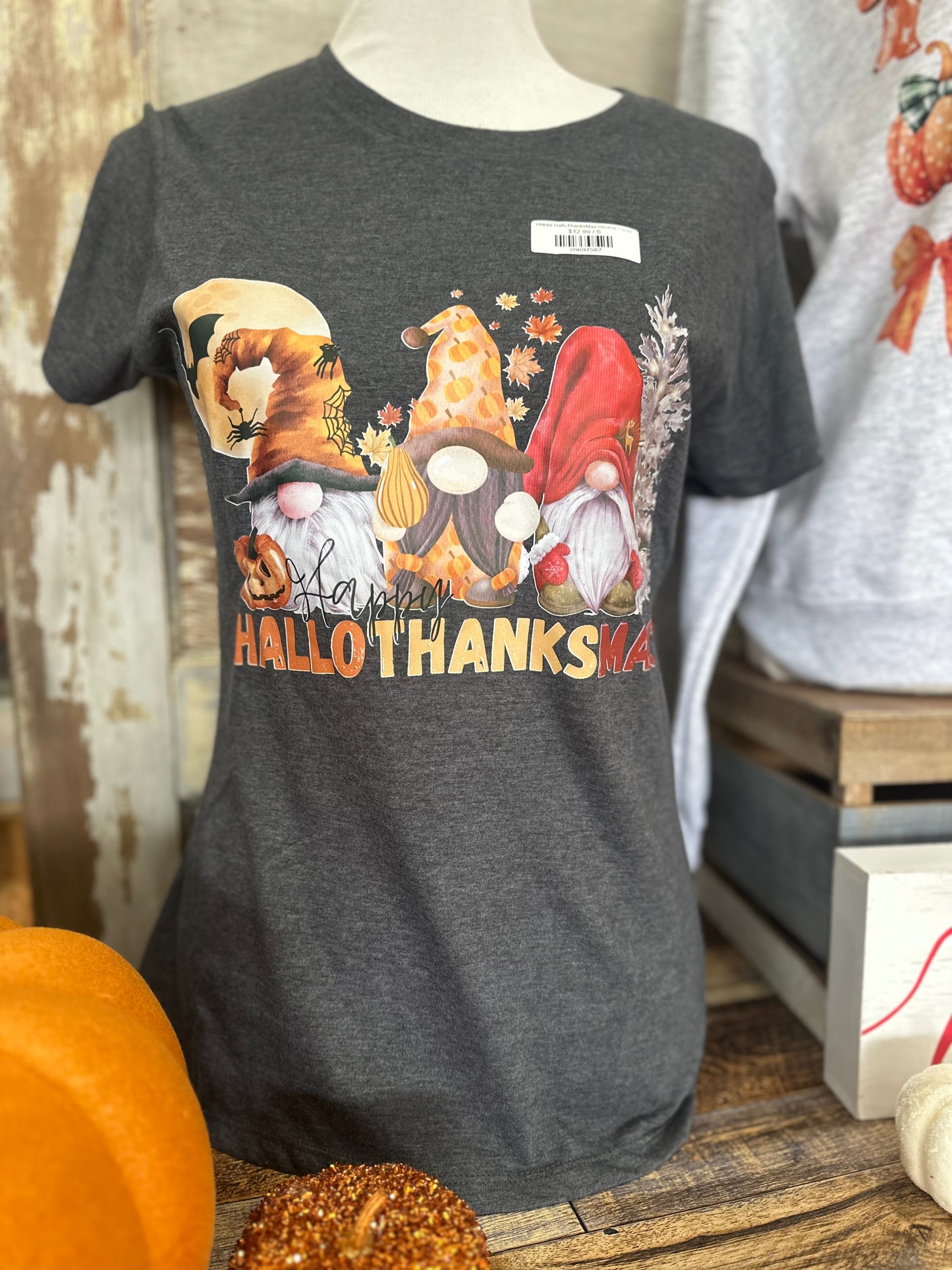 Happy HalloThanksMas Gnome Tshirt