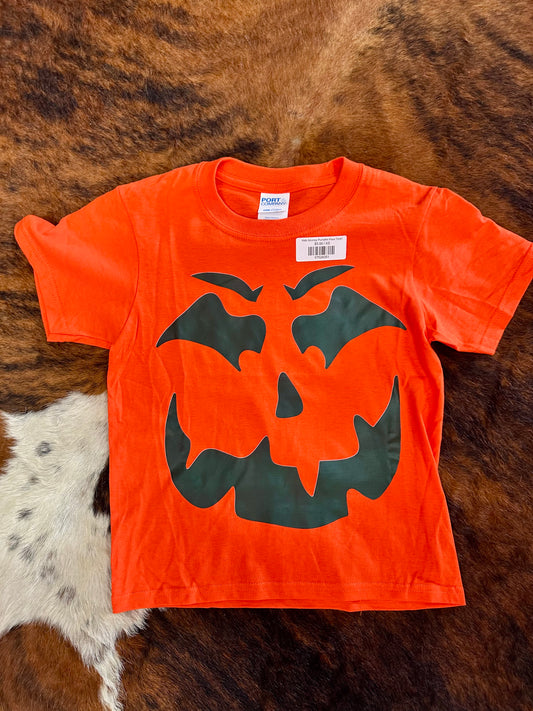 Kids Grumpy Pumpkin Face Tshirt
