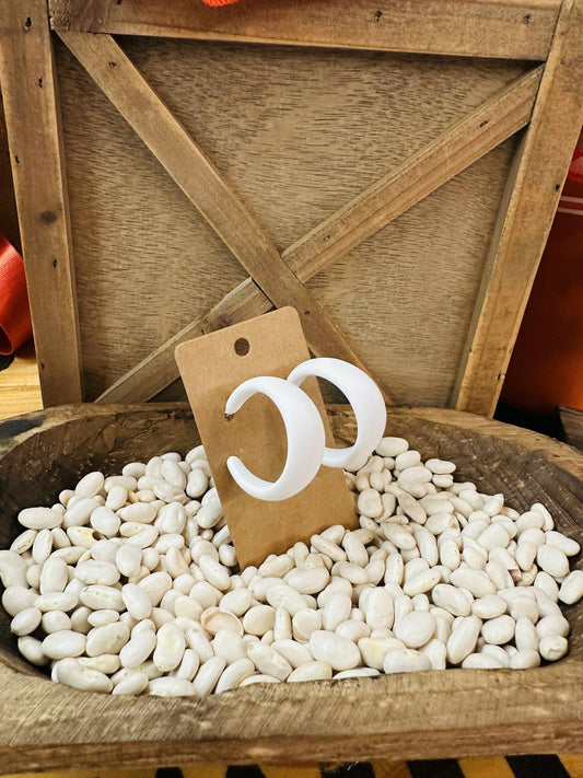 White Acrylic Hoop Earring