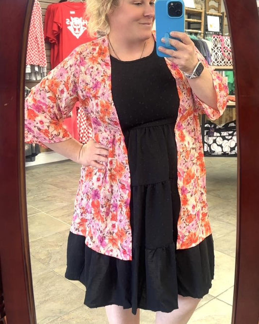 Pink Multi Floral Kimono