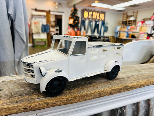 White Decorative Metal Truck