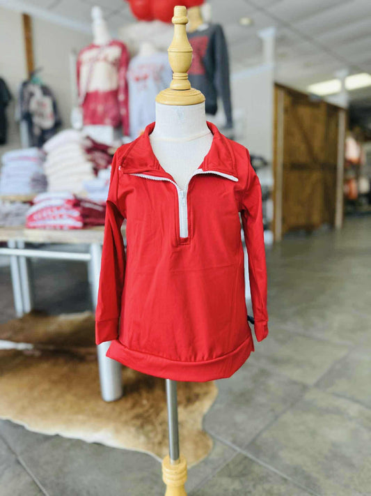 Red Quarter Zip Pullover
