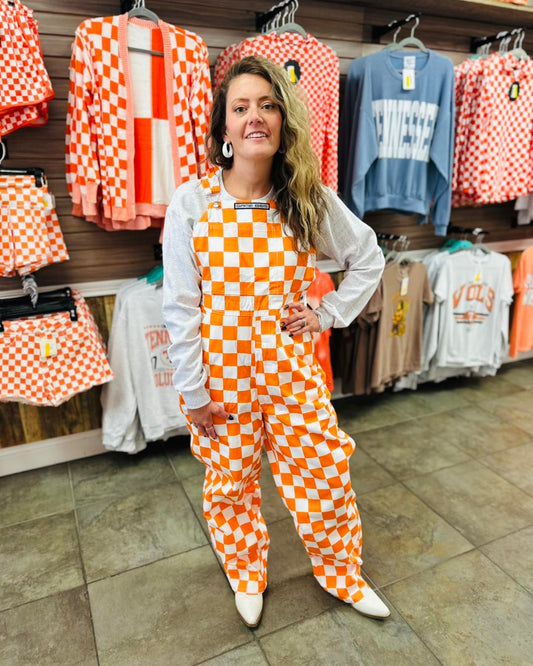 Adult Orange Checkered Game Day Bibs
