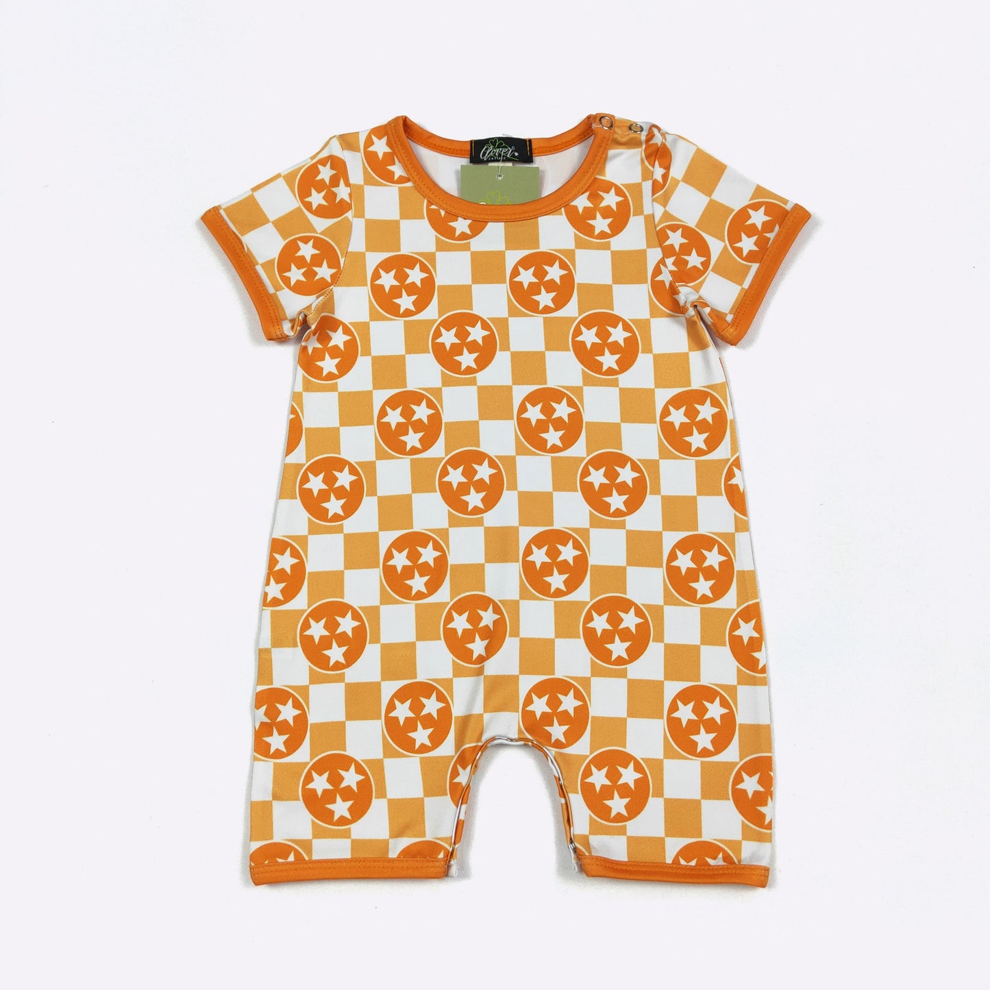 Orange Tri- Star Boy Romper