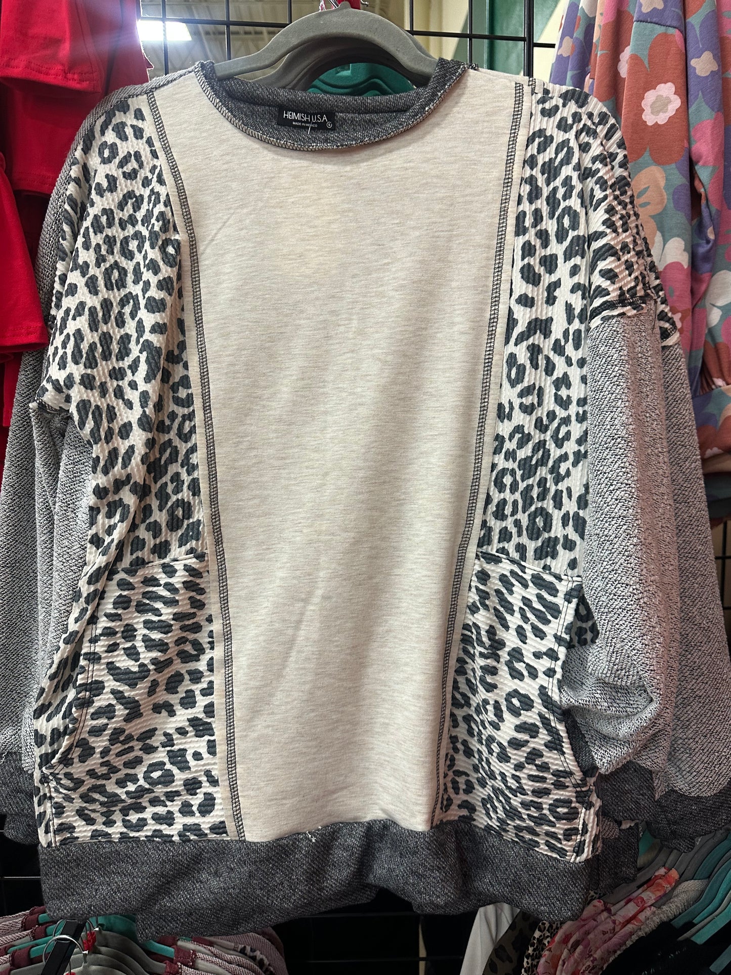 Weekend Ready Leopard Top Black