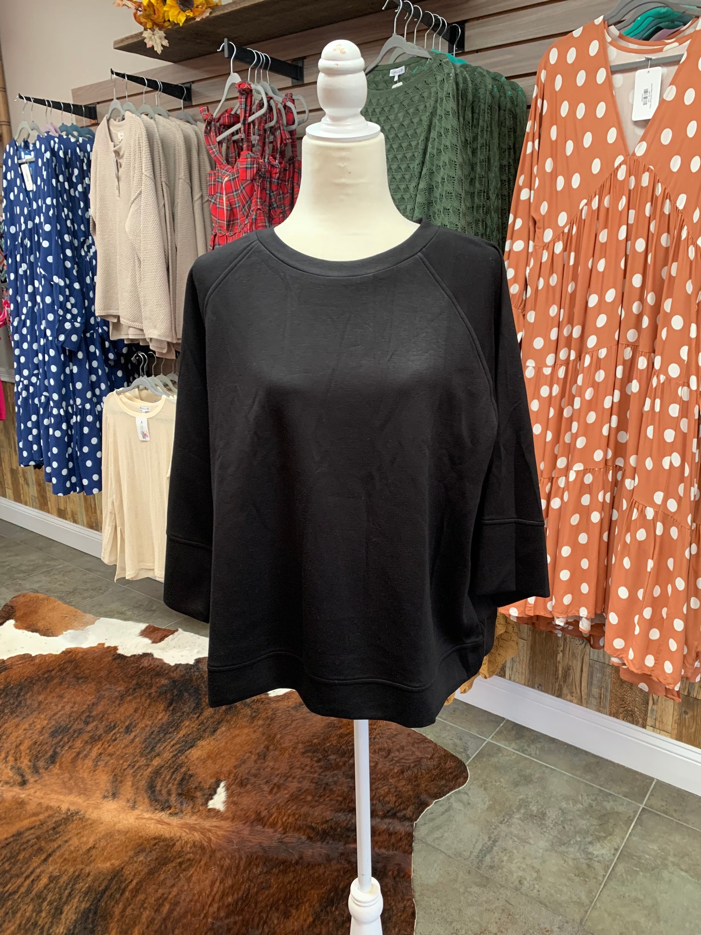 All Around Black Casual Top