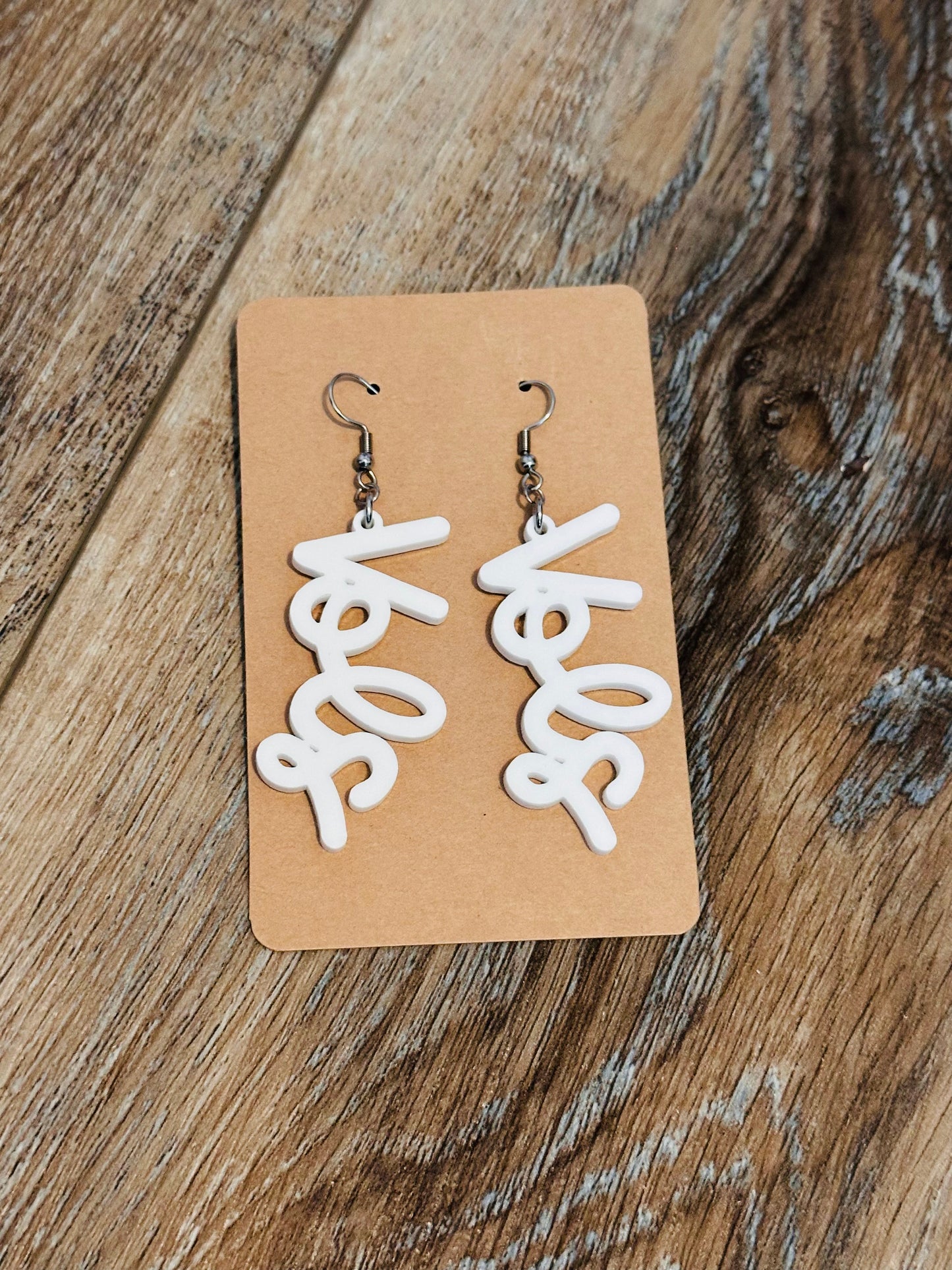 Vols Dangle White Earrings