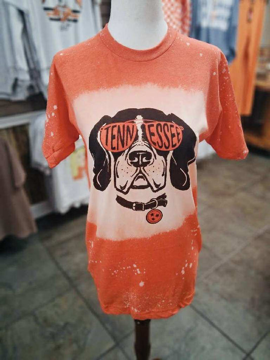 Orange Bleached Smokey Tri Star Tshirt