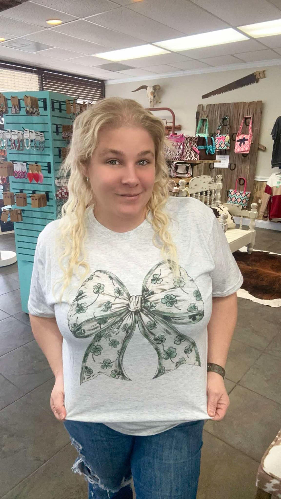 St. Patty Bow Tee Small