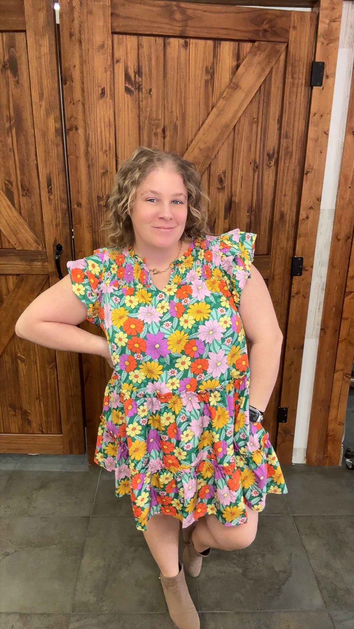 Green Mix Spring Dress