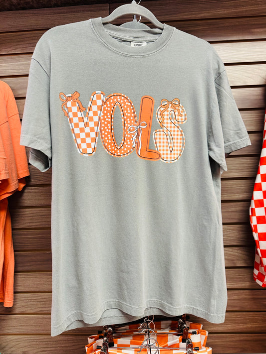 Lt. Grey Vols Bow Tshirt