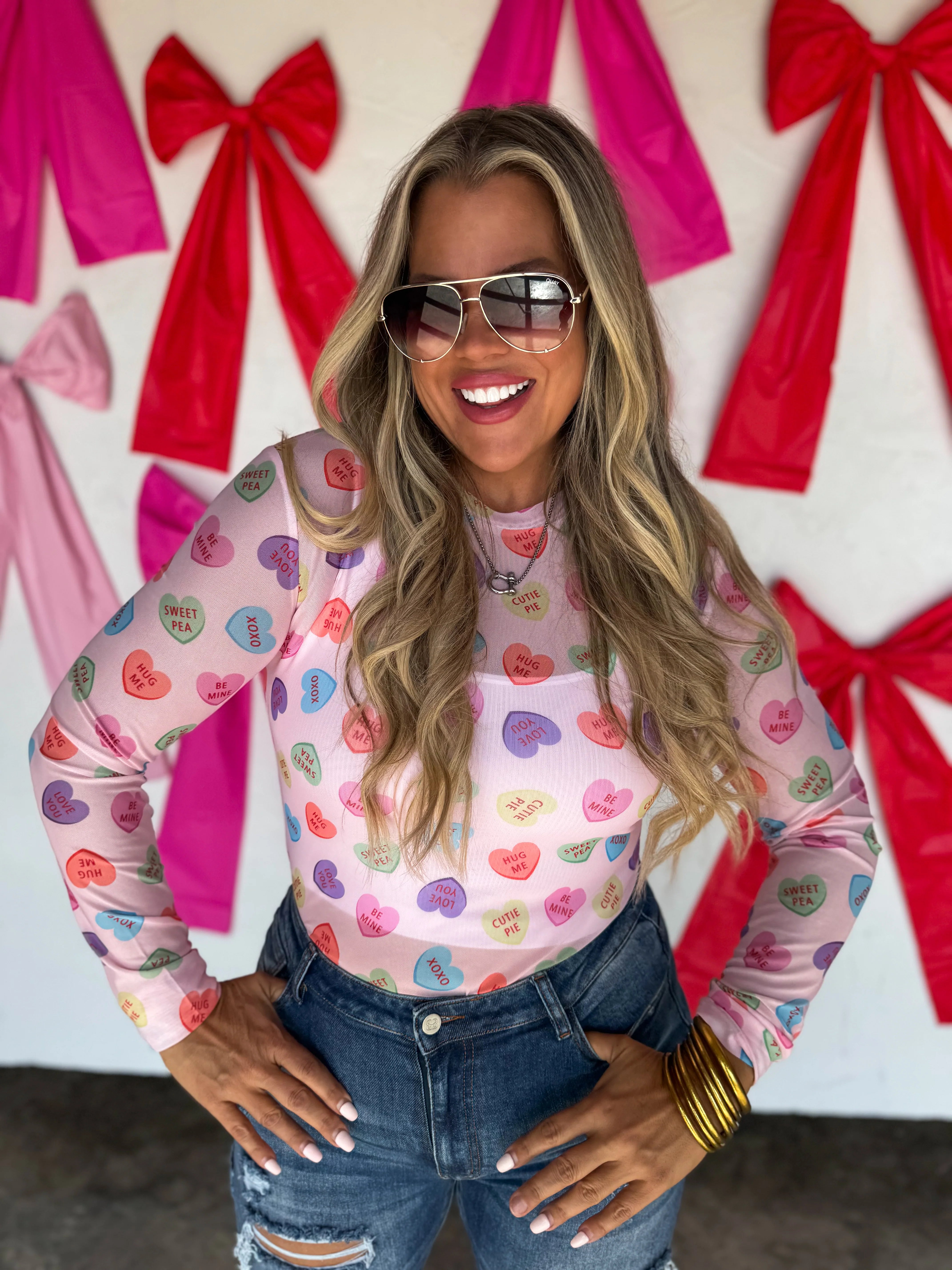 Candy Hearts Mesh Top – Trixie's Boutique
