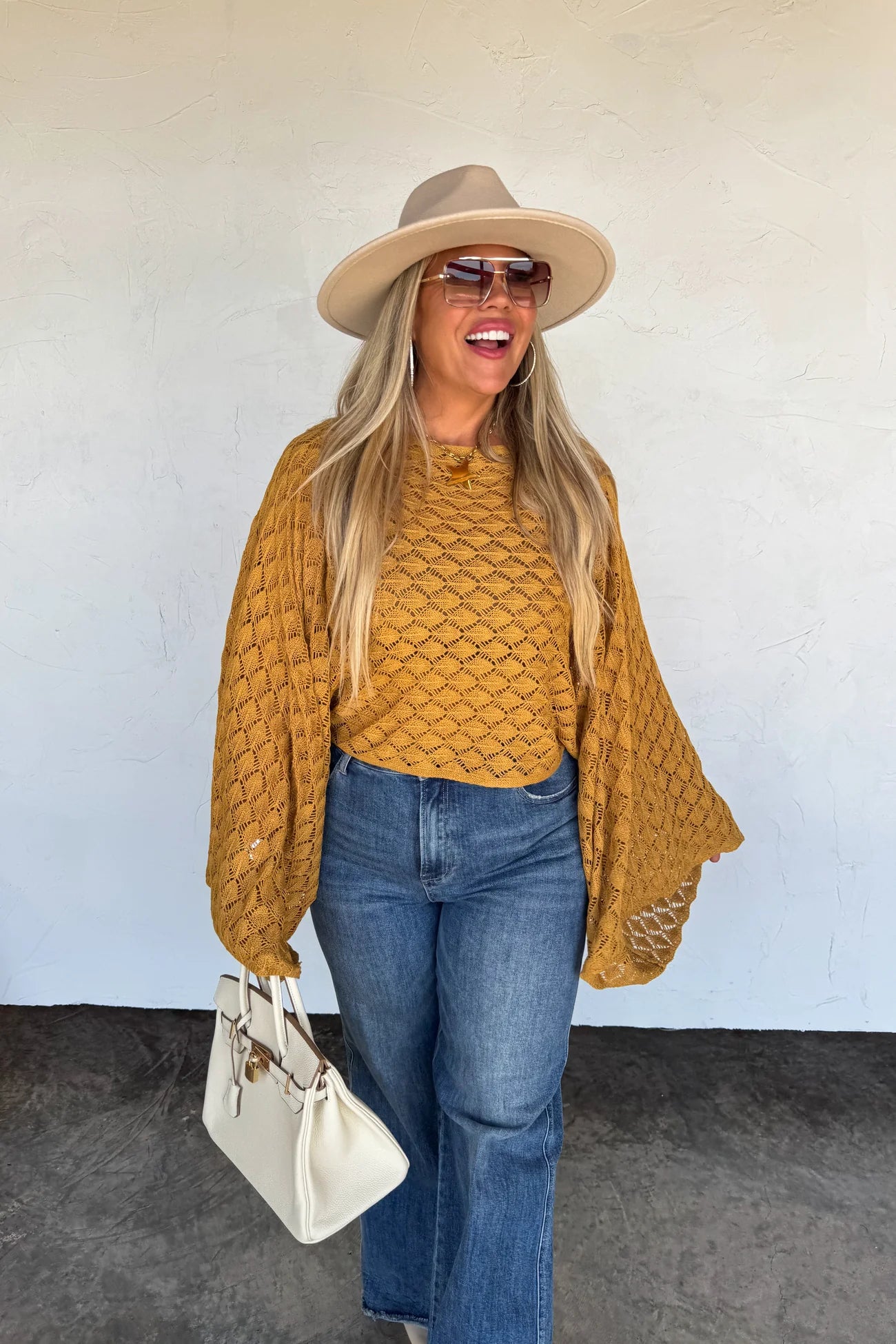 Mustard Bell Sleeve Top