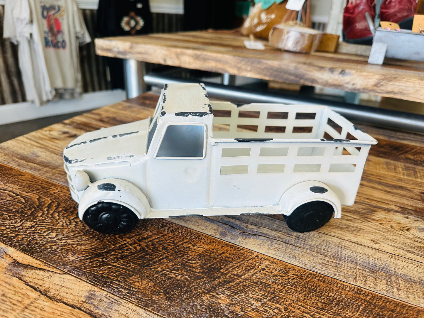 White Decorative Metal Truck