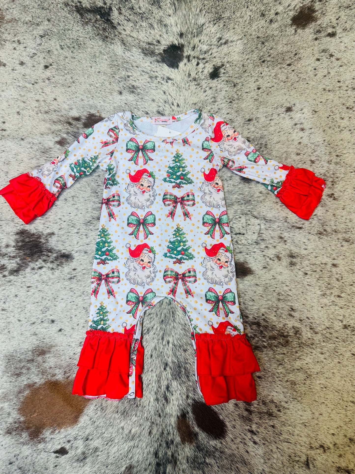 Golden Dot Santa Romper