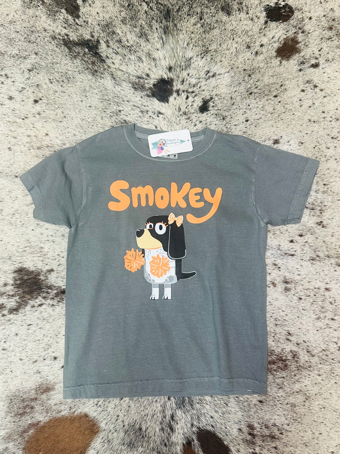 Kids Grey Mascot Pom Pom Tshirt