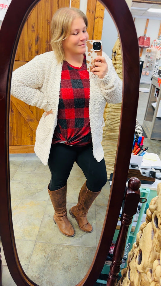 Sand Beige Popcorn Cardigan