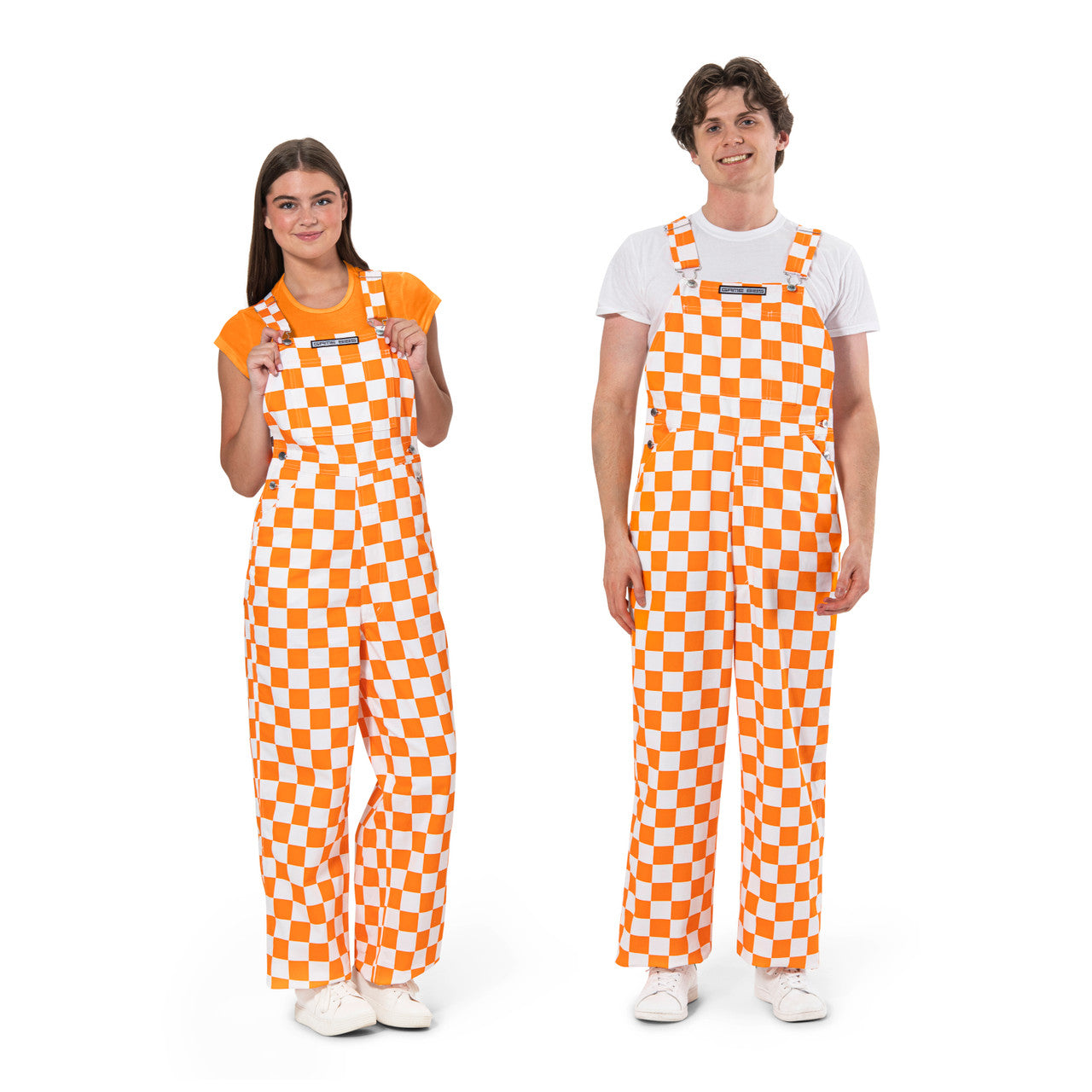 Adult Orange Checkered Game Day Bibs