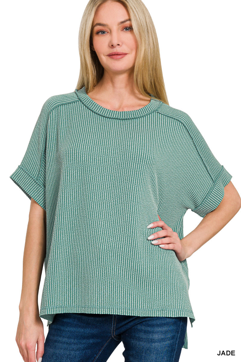 Jade Ribbed Top