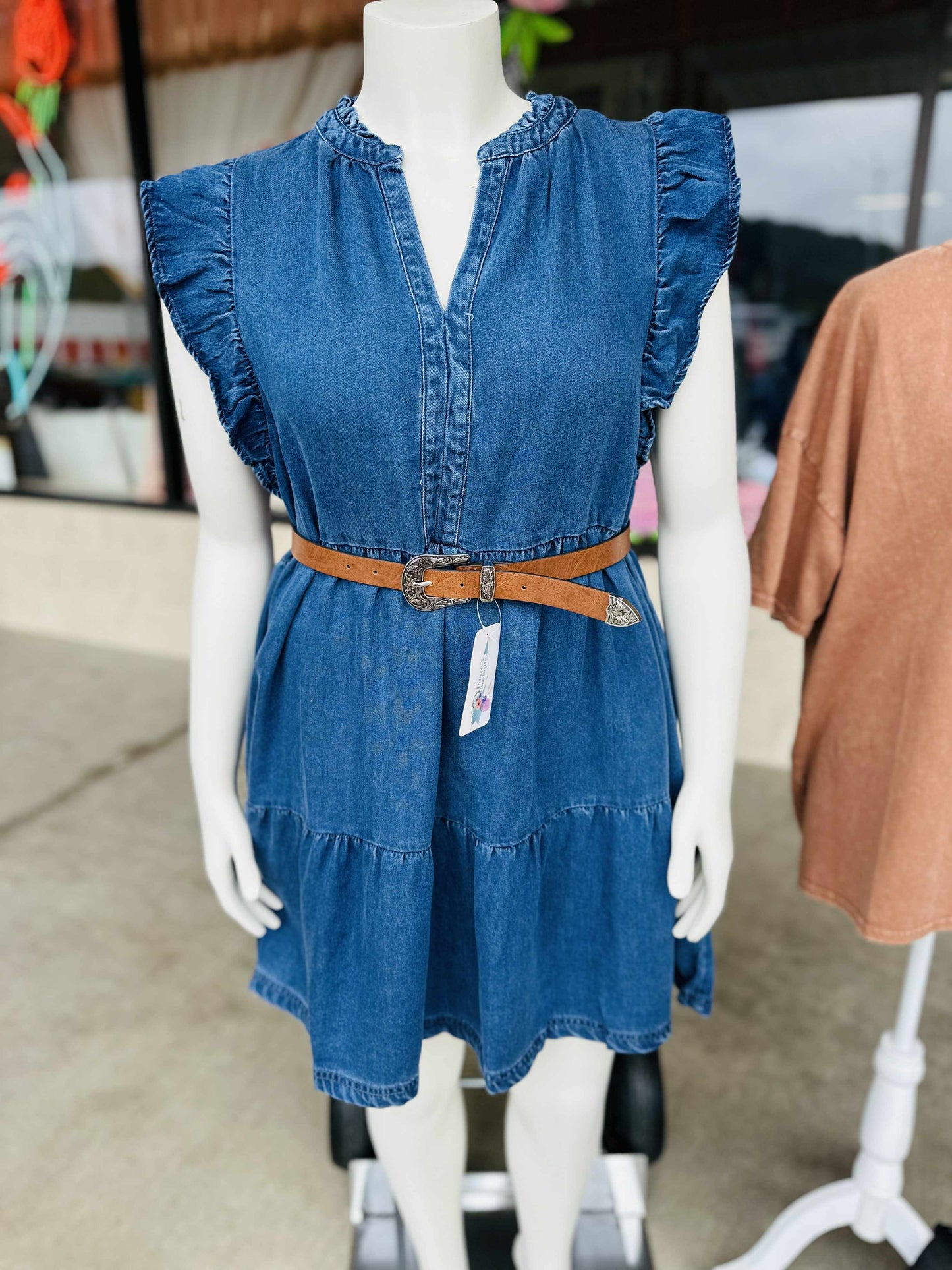 Dk Denim Ruffle Tiered Mini Dress