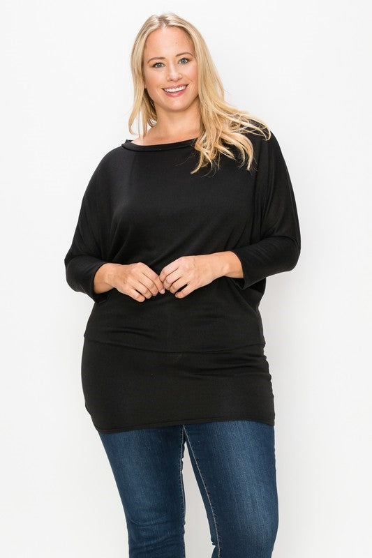 Black Dolman Sleeve Top
