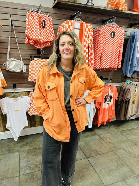 Oversized Orange Fleece Shacket