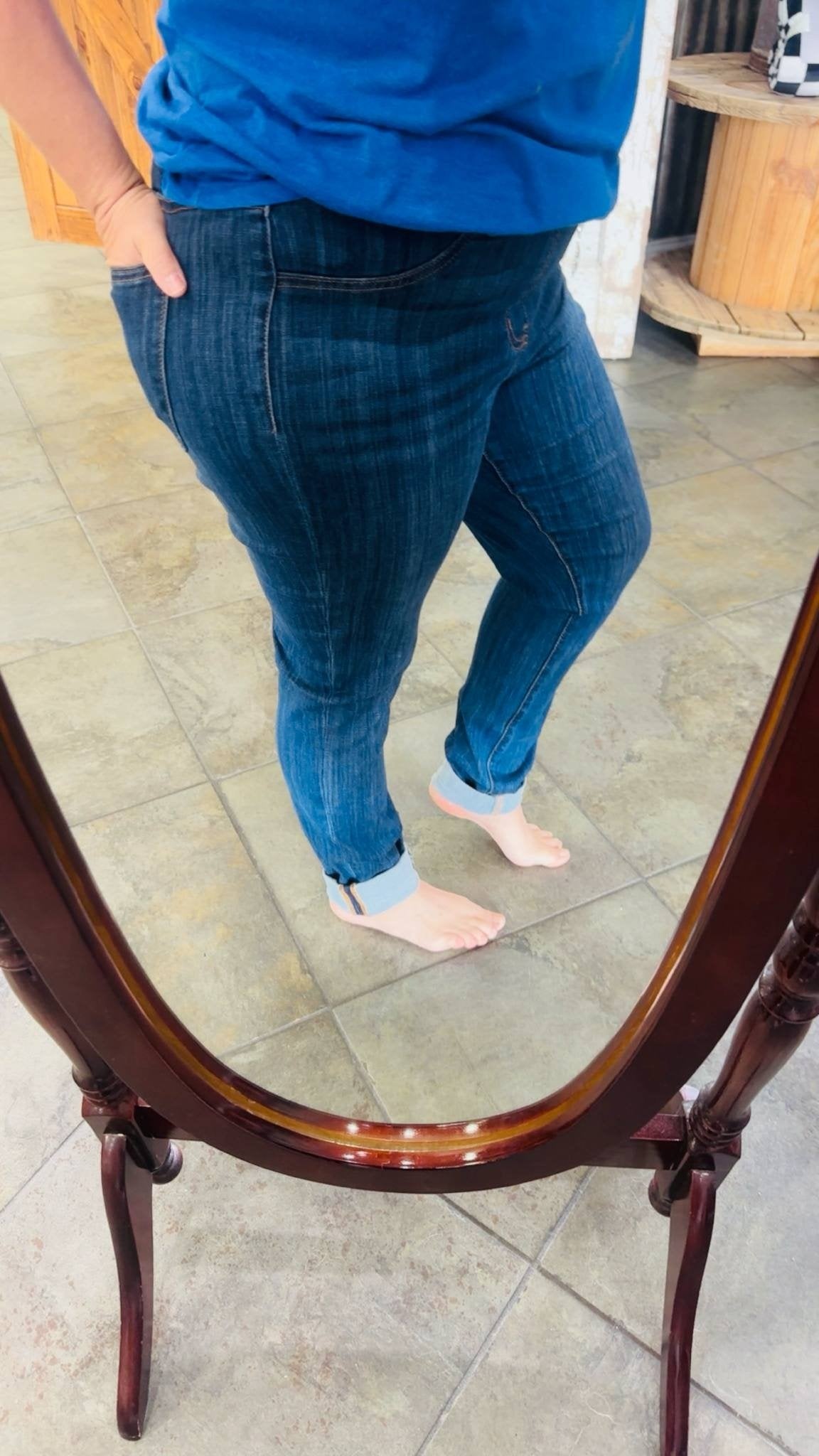 JB HW Pull on Double Cuff Slim Jeans