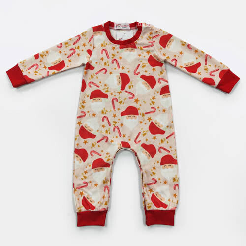 Candy Cane Santa Boy Romper 12/18M