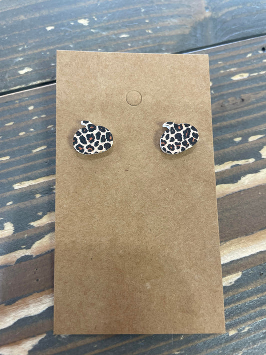 Leopard Pumpkin Studs