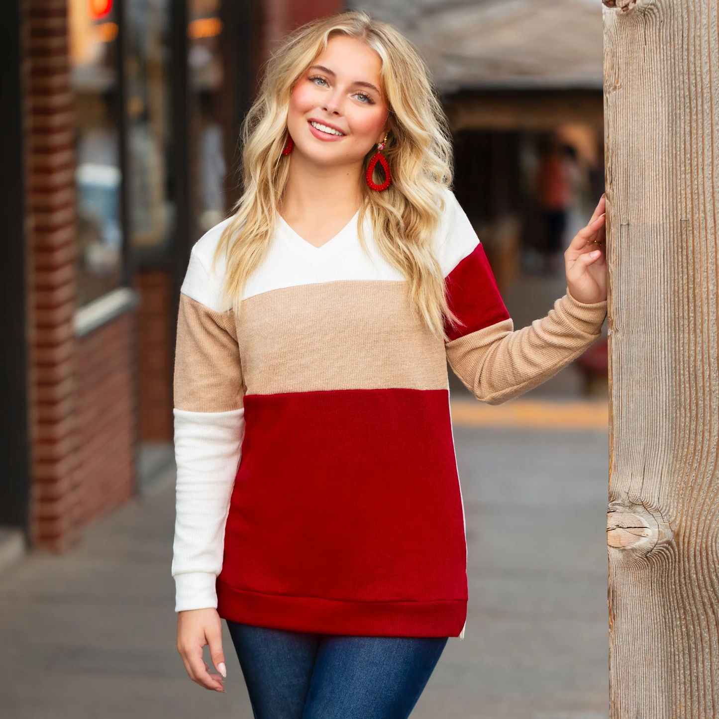 Color Block Knit Sweater