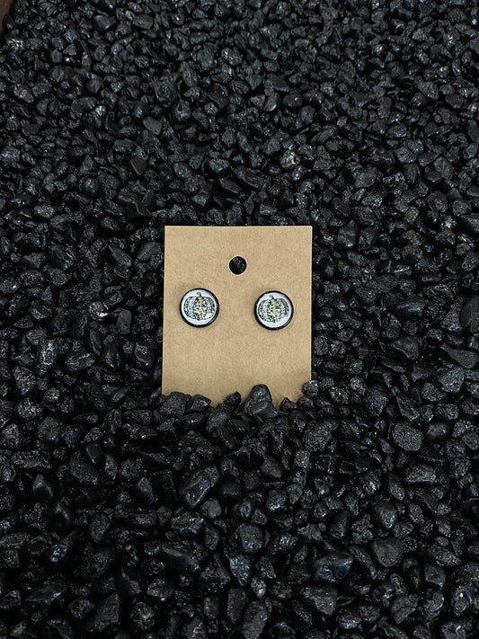 Leopard Pumpkin Glass Studs
