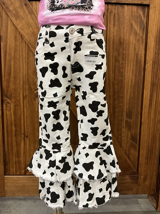 Mini Cow Denim Flares
