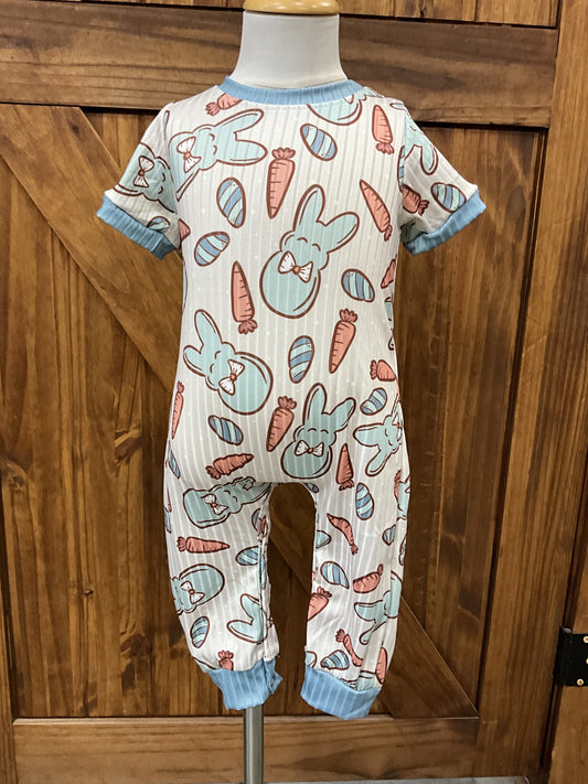 Bunny Blue Boy Romper