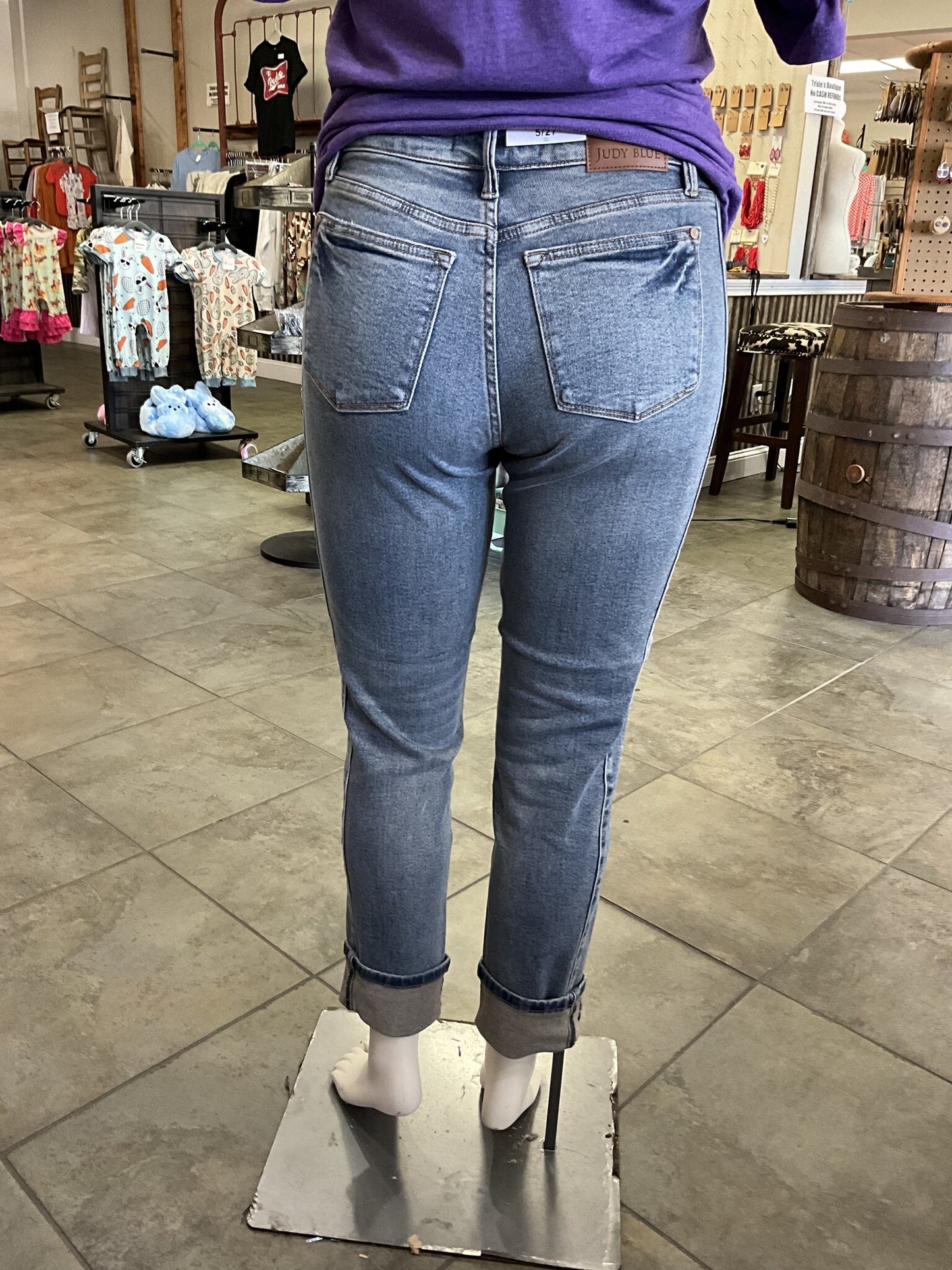 Jb Vintage Wash Cuff Boyfriend Jeans
