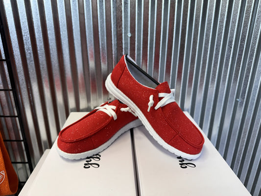 Red Game Day Glitter Shoes