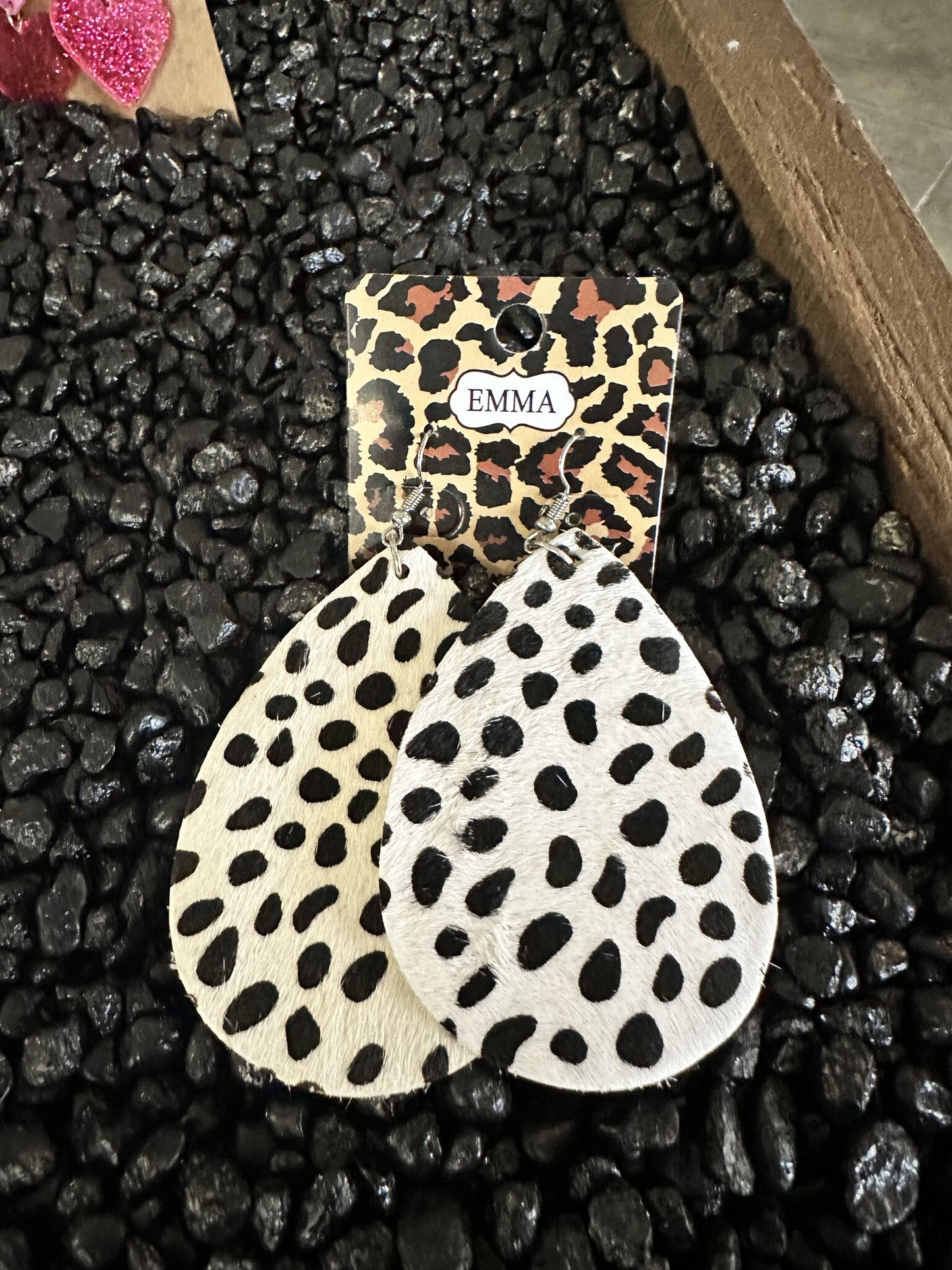 Cow Print Dangle Earrings