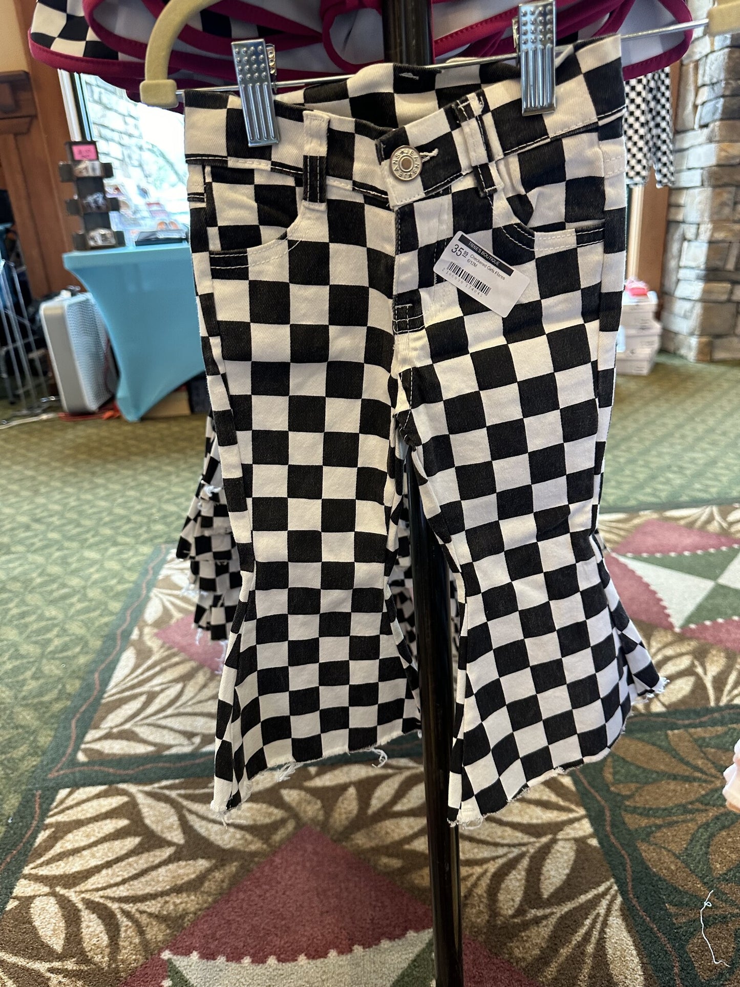 Checkered Girls Flares